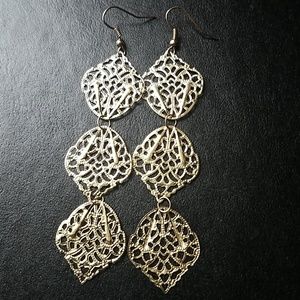 Gold dangling earrings